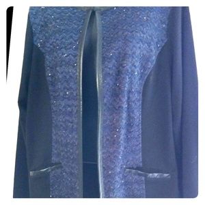 Chico's Blue decorative jacket with blue sequins